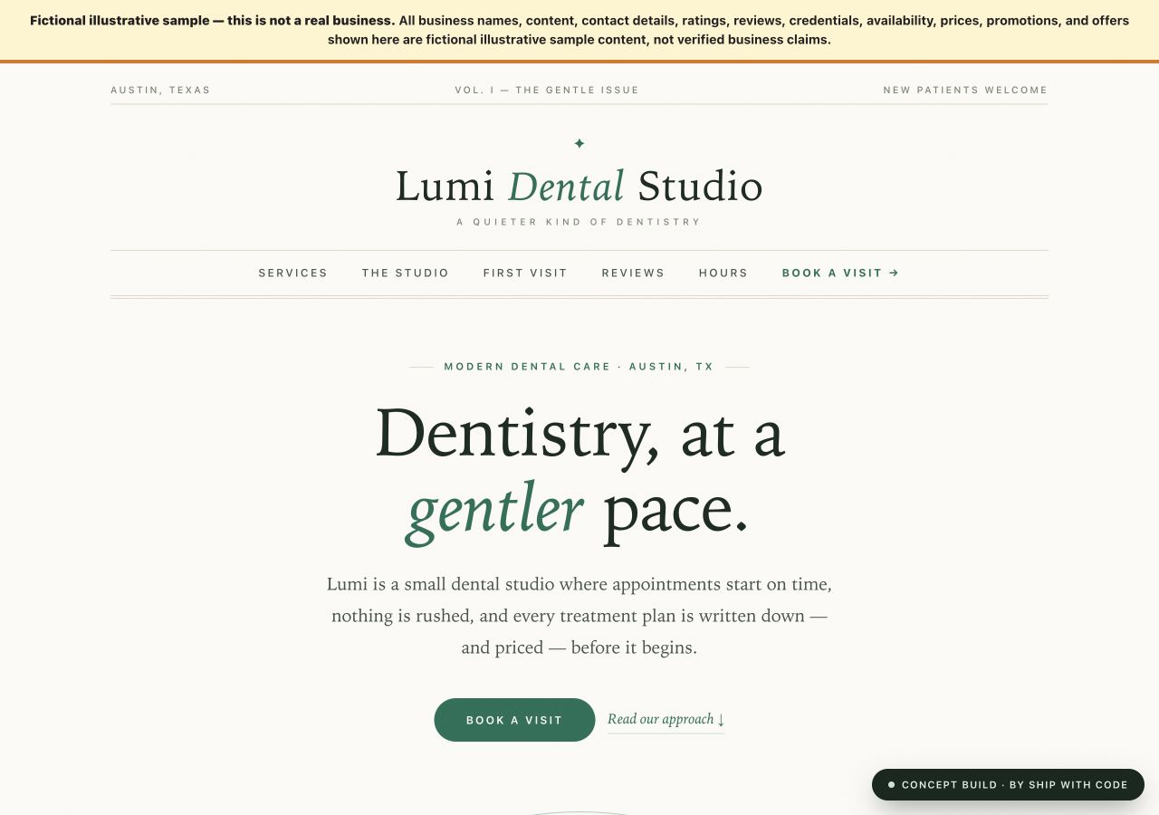 Lumi Dental website preview